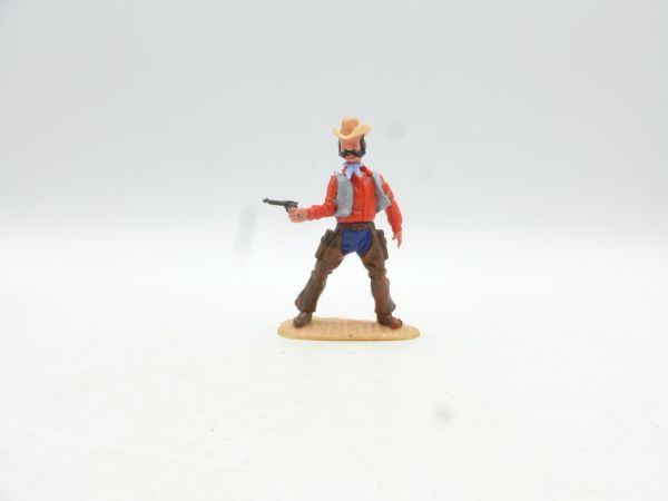 Timpo Toys Cowboy 4. Version stehend mit Pistole (schwarz/fest)