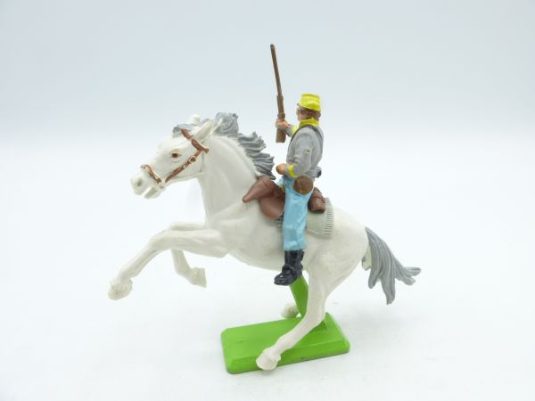Britains Deetail Confederate riding, rifle high - beautiful horse