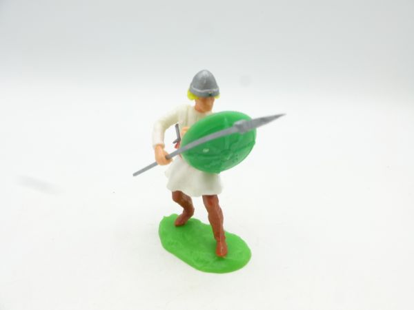 Elastolin 5,4 cm Norman standing with spear + shield + further weapon