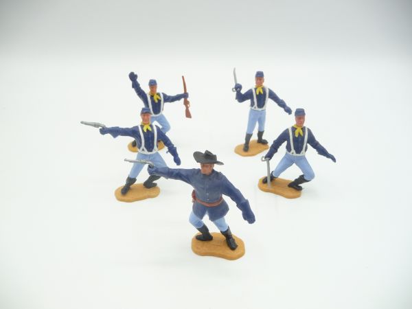 Timpo Toys 5 Union Army soldiers 2nd version in different positions