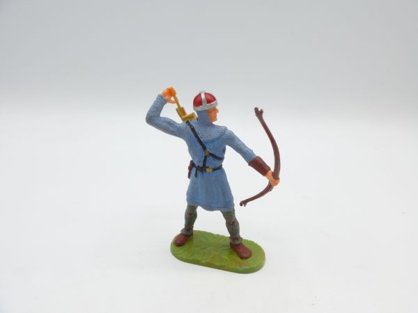 Elastolin 7 cm Archer taking arrow, No. 8642, light blue