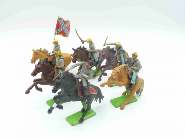 Britains Deetail Set of Confederate Army soldiers riding (6 figures)