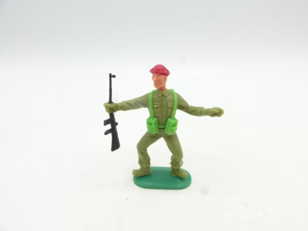 Timpo Toys Engländer 1. Version stehend mit Gewehr, rotes Barett