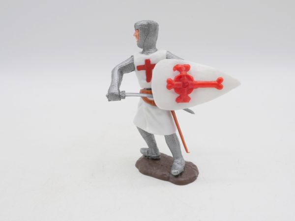 Timpo Toys Crusader 2nd version standing, sword in front of the body