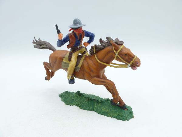 Elastolin 7 cm Bandit zu Pferd mit Pistole, Nr. 7001 - ladenneu