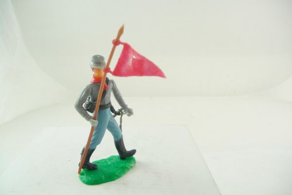 Elastolin 5,4 cm Confederate Army soldiers walking with flag