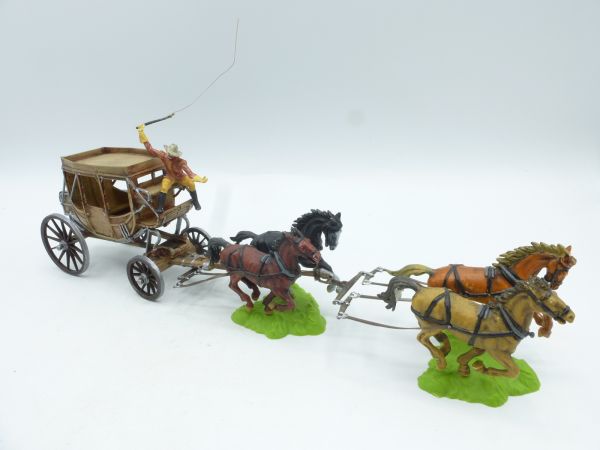 Elastolin 4 cm Four-horse ambush stagecoach, No. 7714