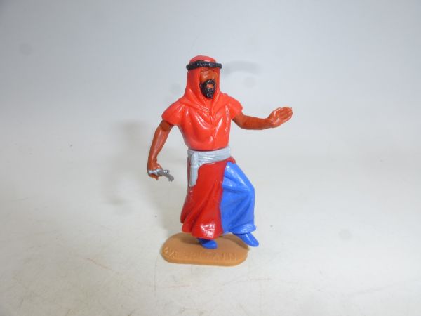 Timpo Toys Arab standing on one leg, red/blue inner robe