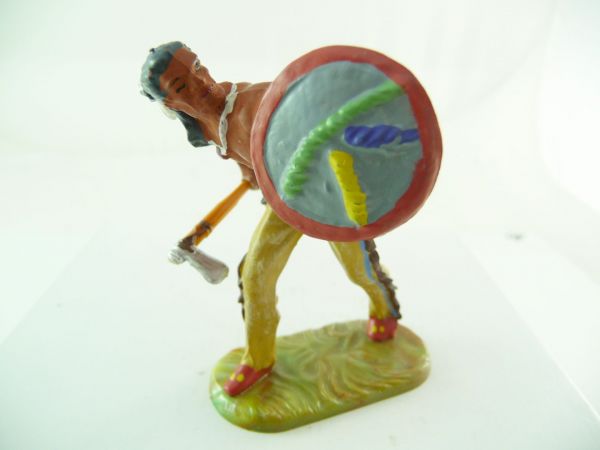 Elastolin 7 cm Indian going ahead with tomahawk, No. 6824, painting 2b