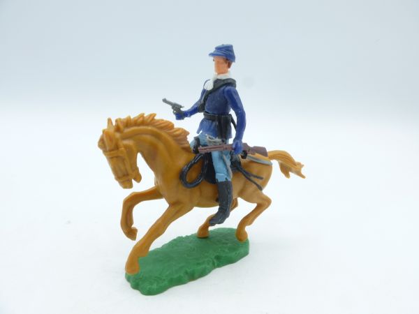 Elastolin 5,4 cm Union Army Soldier on horseback with sabre + pistol + rifle