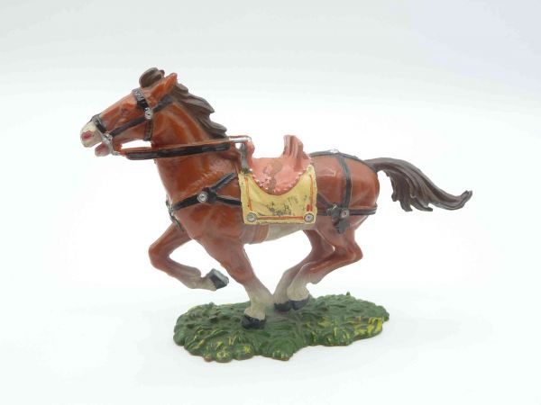Elastolin 7 cm Horse, galloping, brown, painting 2 for Normans + Romans