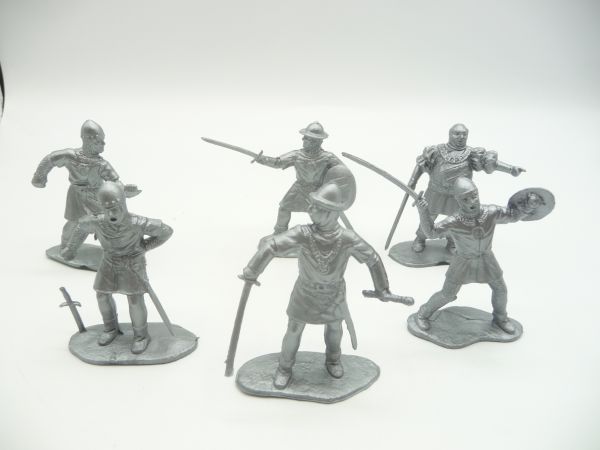 Group of Normans, 6 figures, silver - brand new