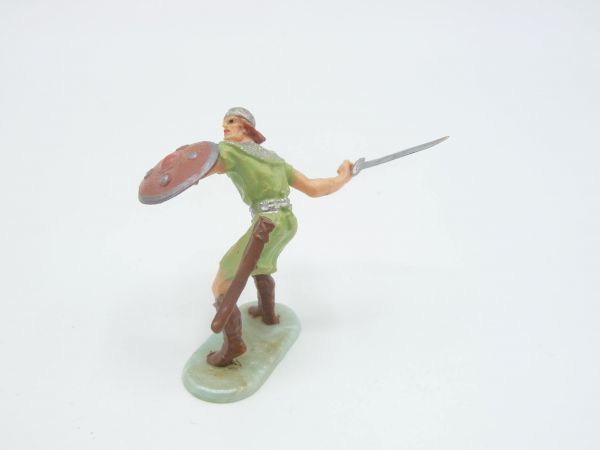 Elastolin 4 cm Norman defending (sword), No. 8837 - in rare lime green