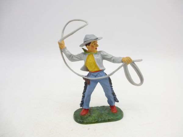 Elastolin 7 cm Cowboy mit Lasso + Hut, Nr. 6920 (J-Figur) - seltene Figur