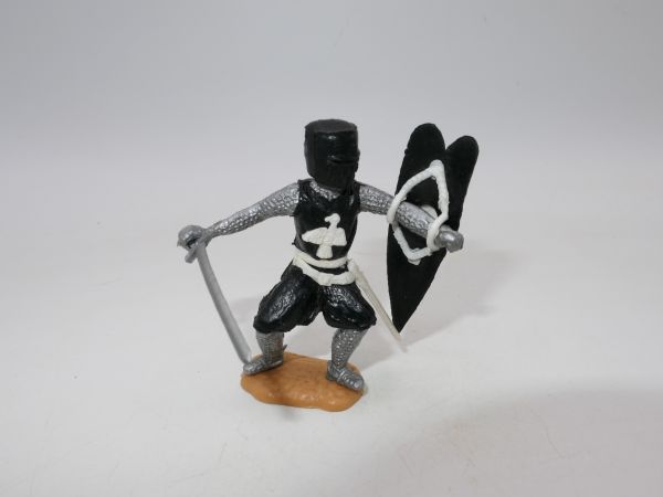 Timpo Toys Topfhelmritter stehend, schwarz/weiß mit Schwert