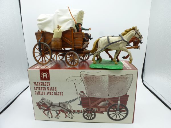Elastolin 7 cm Covered wagon, no. 7702 - orig. packaging, top condition, see photos