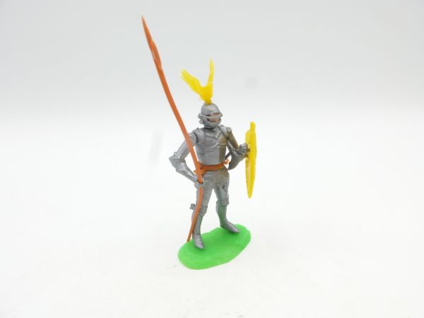 Elastolin 5,4 cm Knight standing with spear + additional weapon