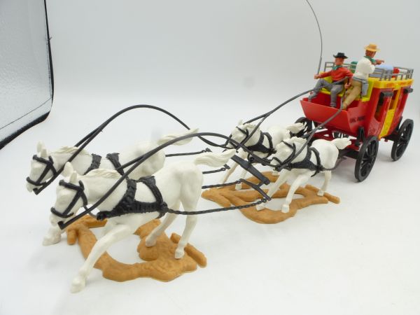 Timpo Toys Überlandpostkutsche rot mit Figuren 3. Version (lose)
