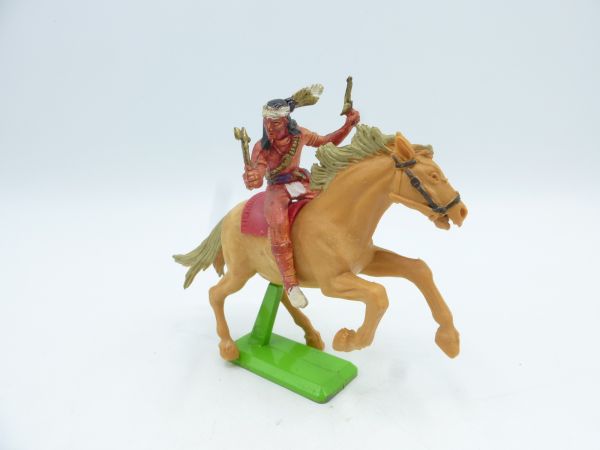 Britains Deetail Apache on horseback with tomahawk + pistol