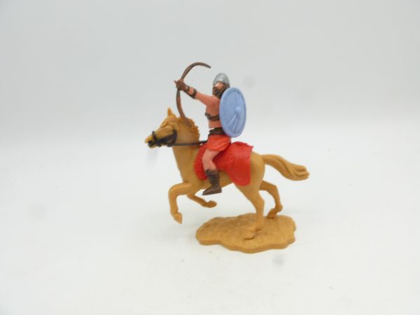 Timpo Toys Viking riding, archer, original shield (light blue)