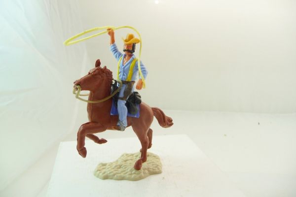 Timpo Toys Cowboy reitend mit Lasso - tolle Farbkombi