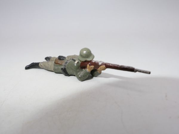 Lineol WW soldier lying shooting (compound, 4 cm)