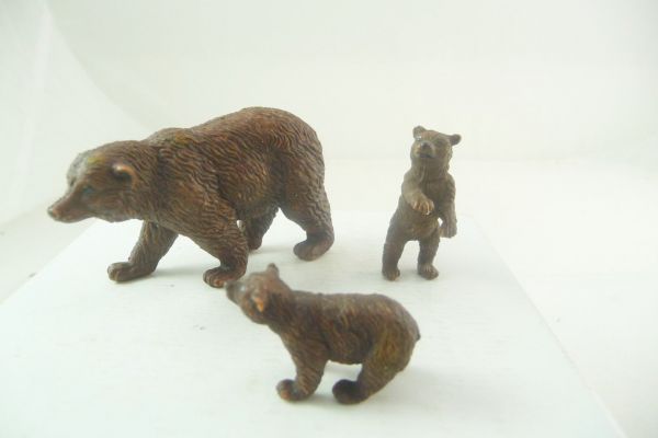 Elastolin soft plastic Brown bear with 2 cubs - very good condition