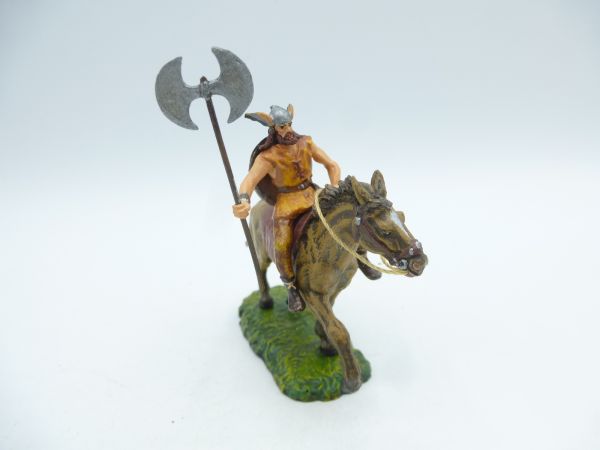 Great Viking riding with double battle axe