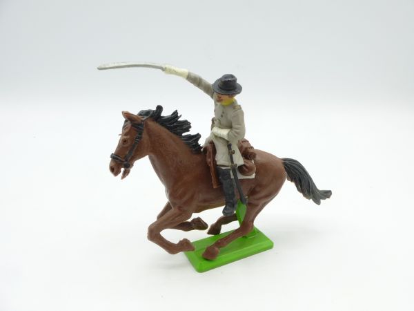 Britains Deetail Confederate Army soldier riding, officer storming with sabre