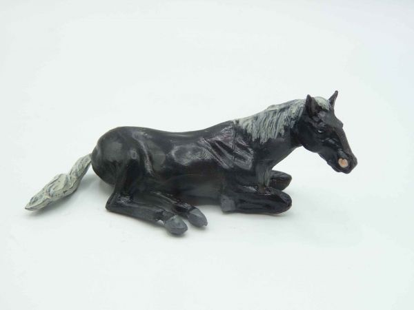Merten Pferd liegend, schwarz, passend zu 4 cm Figuren