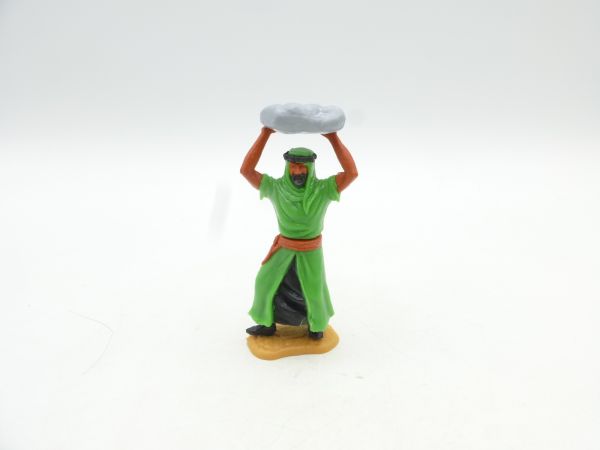 Timpo Toys Arab standing throwing stone, green, inner skirt black