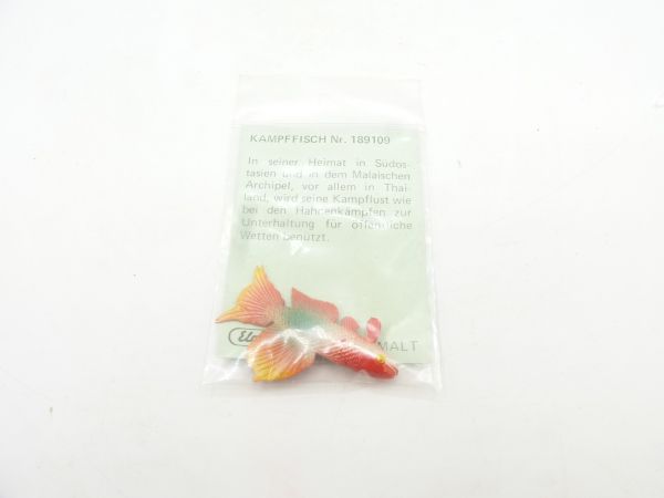 Elastolin soft plastic Fighting fish, No. 189109 (green description) - orig. packaging