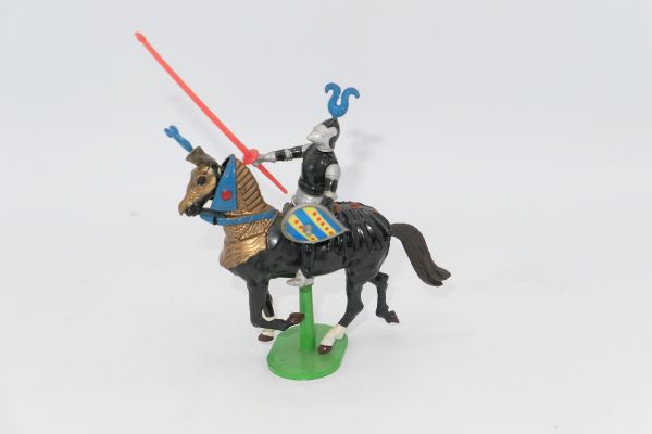 Britains Deetail Tournament knight with lance + shield, movable - rare