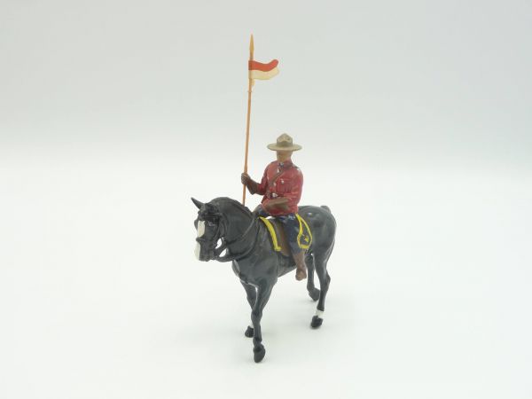 Britains Mountie / Canadian on horseback with flag, metal