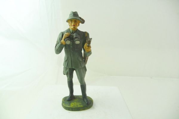 Elastolin (compound, 11 cm) Hunter with rifle + field glasses (movable arm)