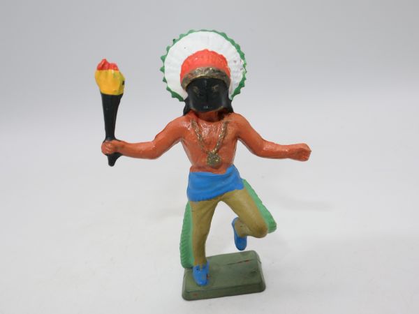 Starlux Indianer mit Fackel + Maske - tolle Figur