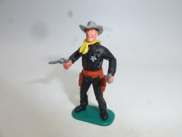 Timpo Toys Sheriff stehend mit 2 Pistolen, schwarz