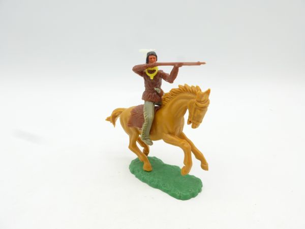 Elastolin 5,4 cm Indian on horseback firing rifle (+ further weapon)