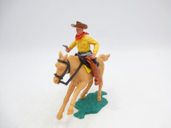 Timpo Toys Cowboy 2nd version riding, shooting 2 pistols