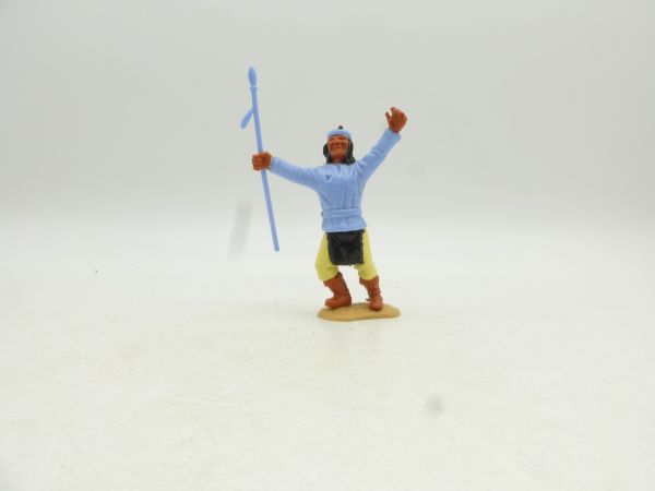Timpo Toys Apache stehend, hellblau mit Speer - tolles Unterteil