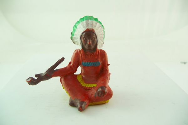 Reisler Indian sitting with pipe of peace