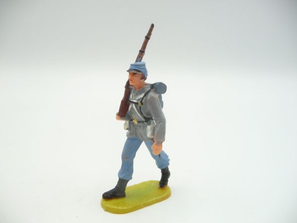 Elastolin 4 cm Südstaaten: Soldat im Marsch, Nr. 9181 - frühe Figur, sehr guter Zustand