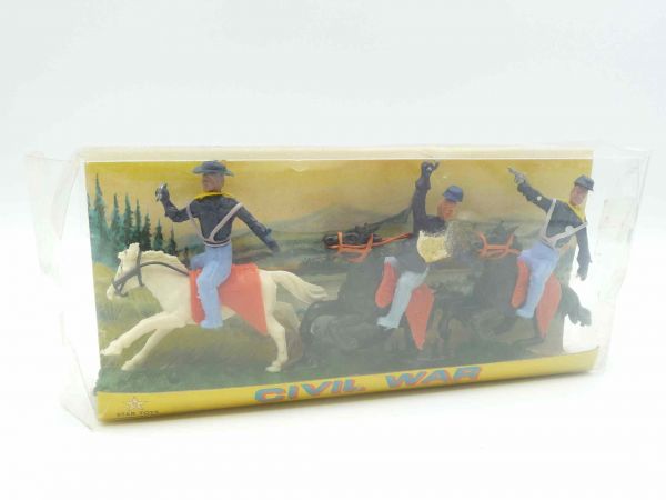 3 Union Army soldiers Civil War riding - in small orig. packaging, box with traces of storage